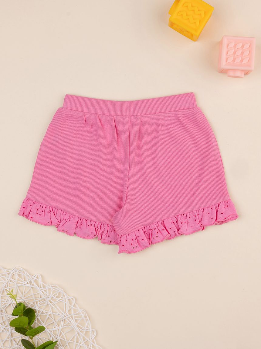 βρεφικό σορτσάκι ριμπ φούξια sangallo για κορίτσι - Prénatal