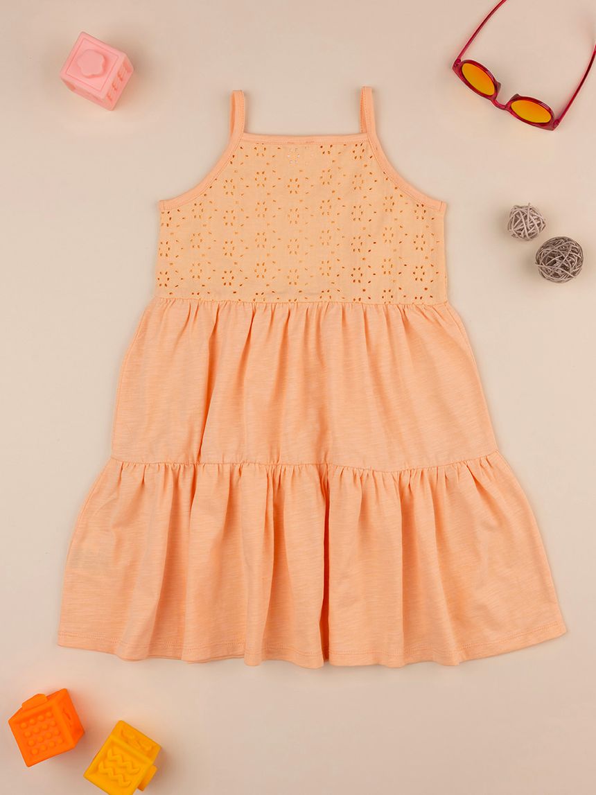παιδικό φόρεμα πορτοκαλί sangallo για κορίτσι - Prénatal