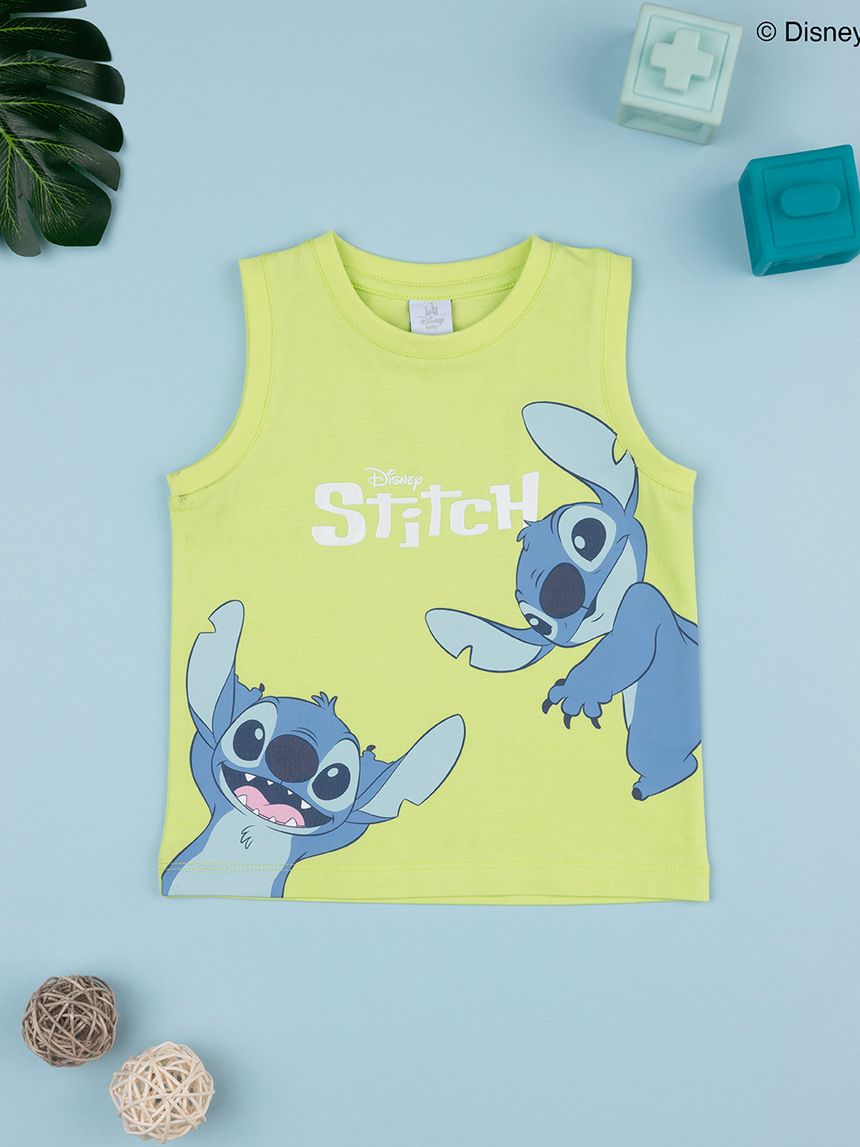 βρεφική αμάνικη μπλούζα λαχανί stitch για αγόρι - Prénatal