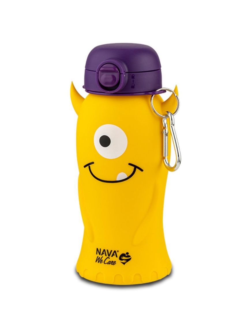 Nava μπουκάλι νερού σιλικόνης "we care" 500ml κίτρινο monster 10-006-015 - Nava