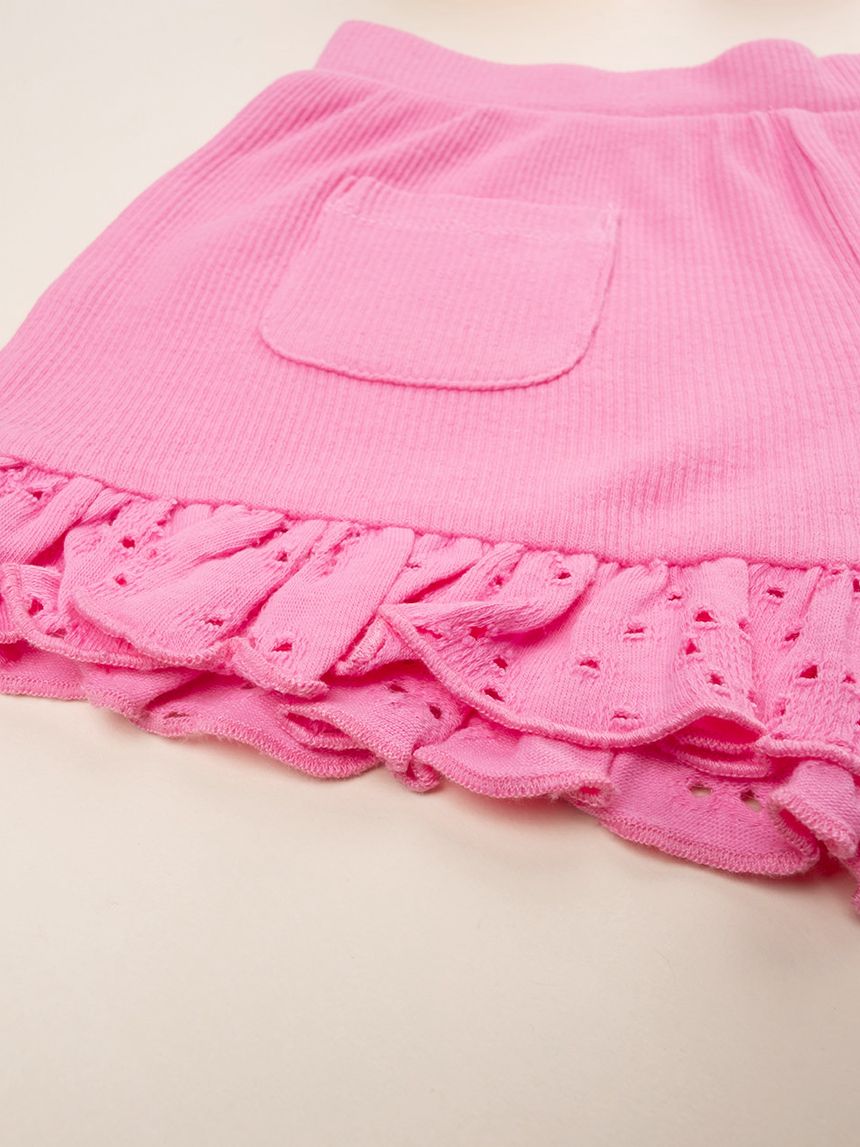 βρεφικό σορτσάκι ριμπ φούξια sangallo για κορίτσι - Prénatal