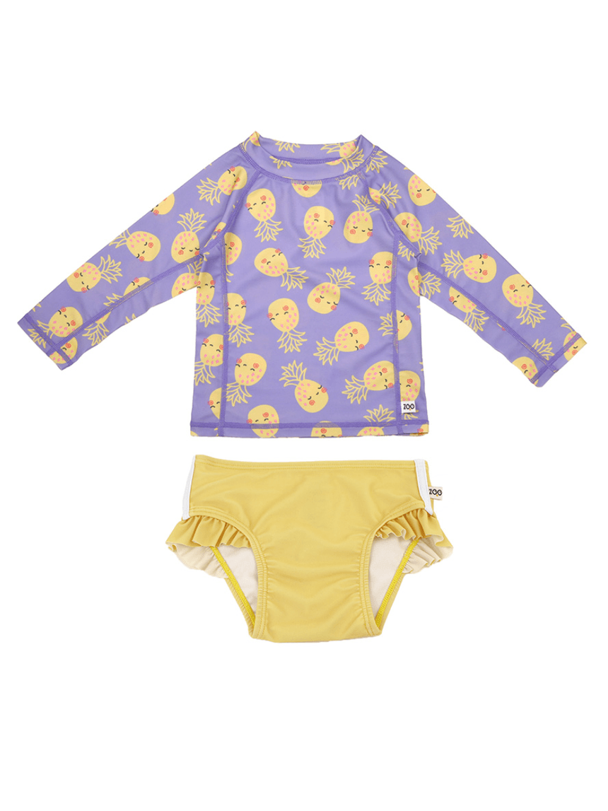 Zoocchini σετ uv μαγιό και μπλούζα pineapple 6 μηνών - 4 ετών zoo16406 - Zoocchini