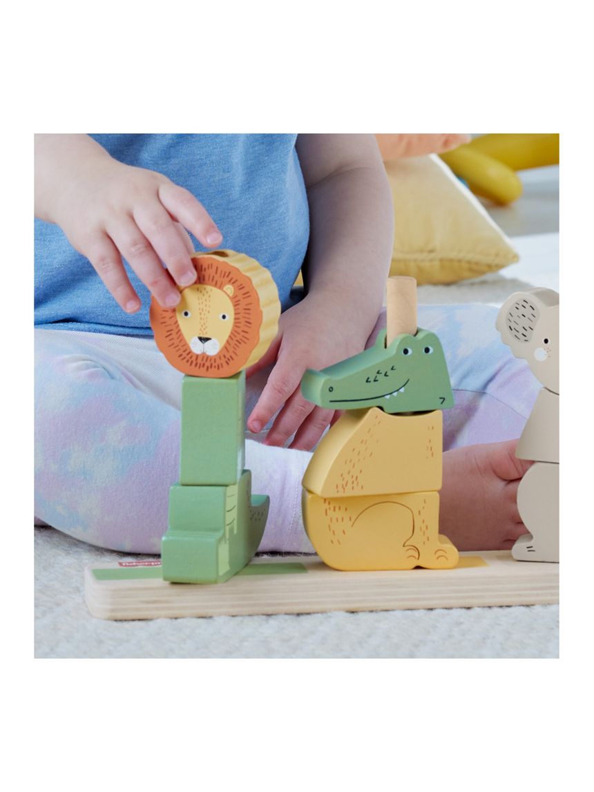 Mattel fisher-price wooden stack & sort animals ξύλινα ζωάκια hxv04 - Fisher-Price