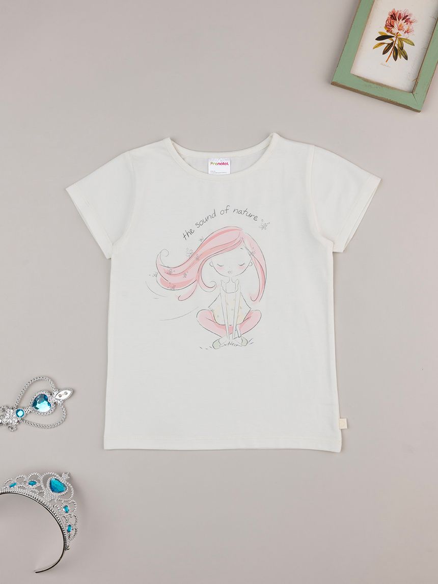 παιδικό t-shirt λευκό nature για κορίτσι - Prénatal