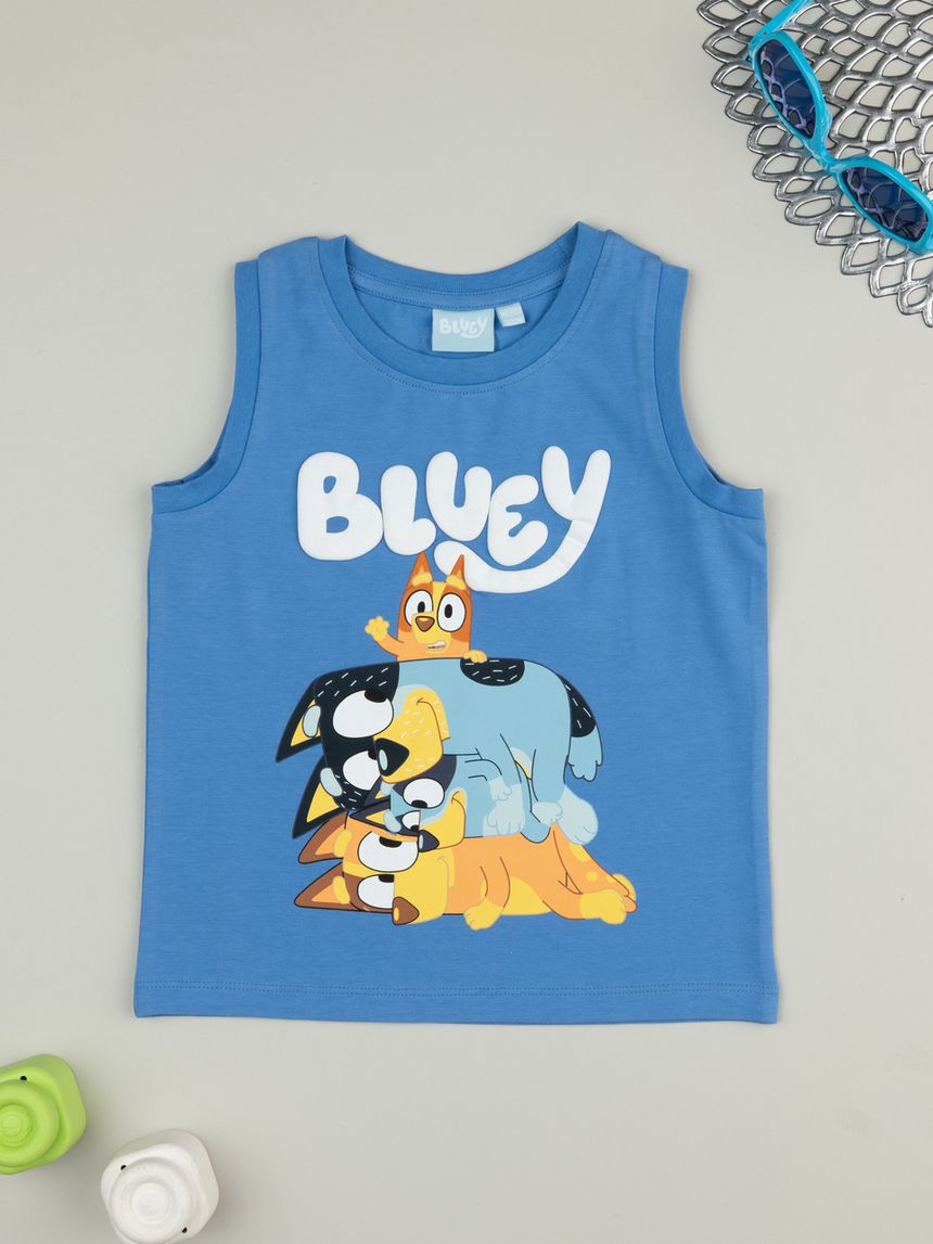 βρεφική αμάνικη μπλούζα μπλε bluey για αγόρι - Prénatal