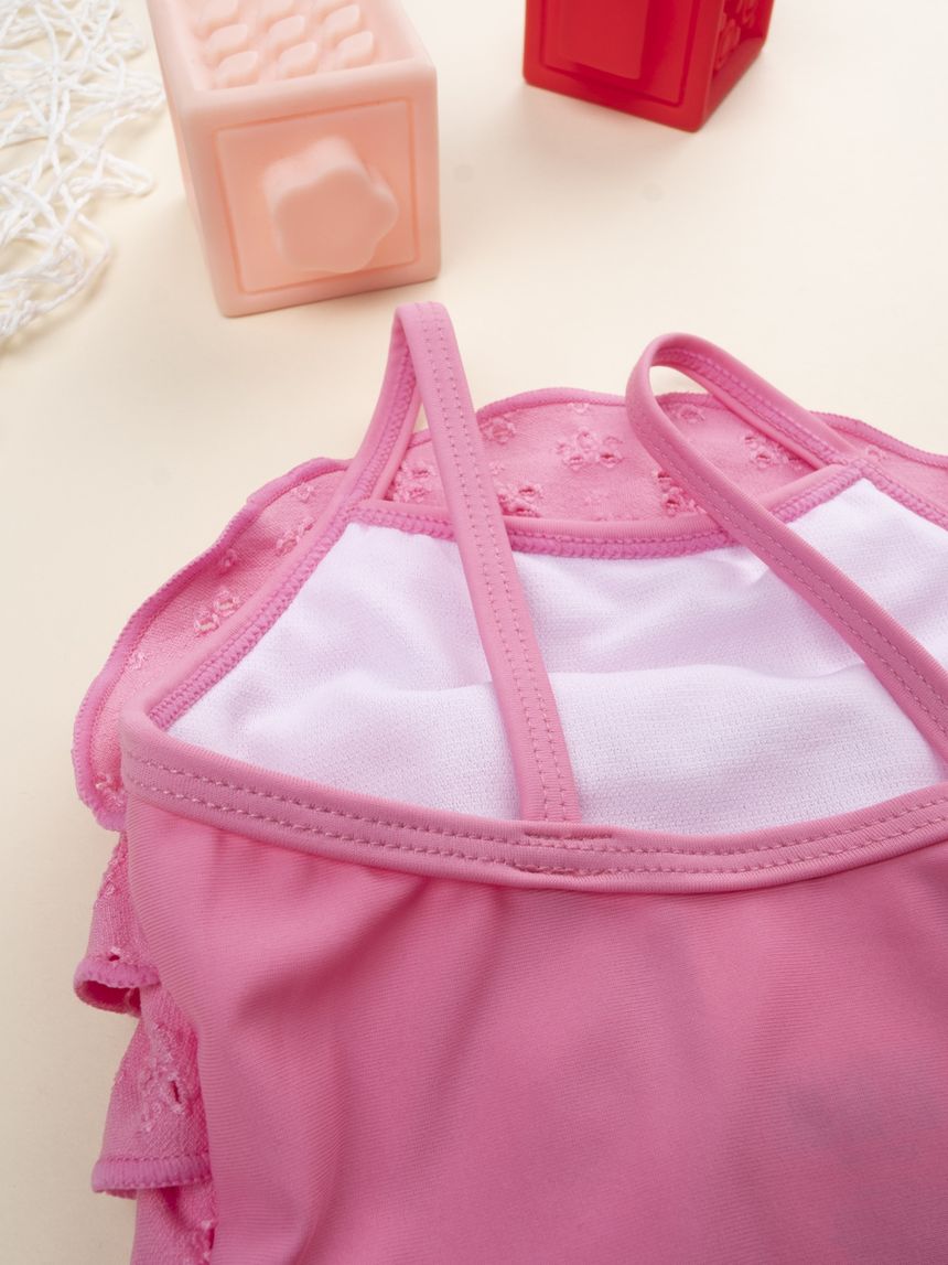 βρεφικό ολόσωμο μαγιό φούξια sangallo για κορίτσι - Prénatal