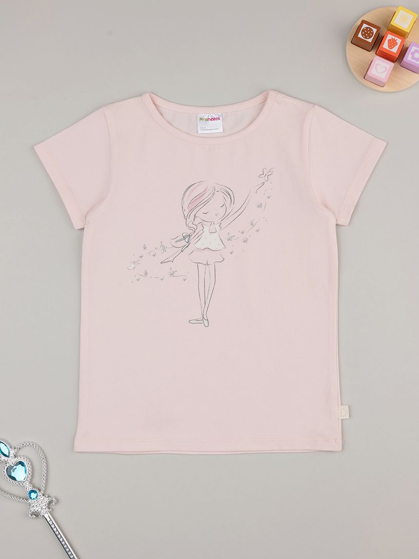 παιδικό t-shirt ροζ nature για κορίτσι - Prénatal