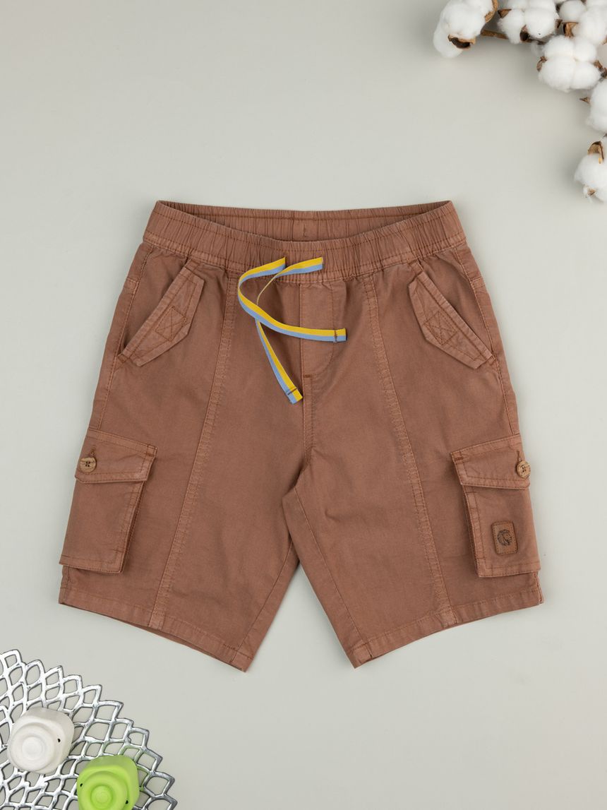 παιδική βερμούδα cargo καφέ για αγόρι - Prénatal