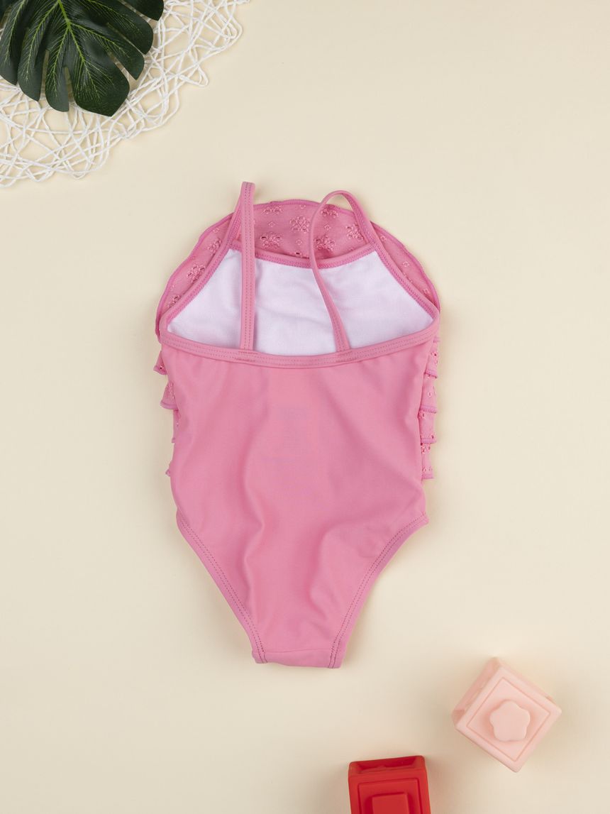 βρεφικό ολόσωμο μαγιό φούξια sangallo για κορίτσι - Prénatal