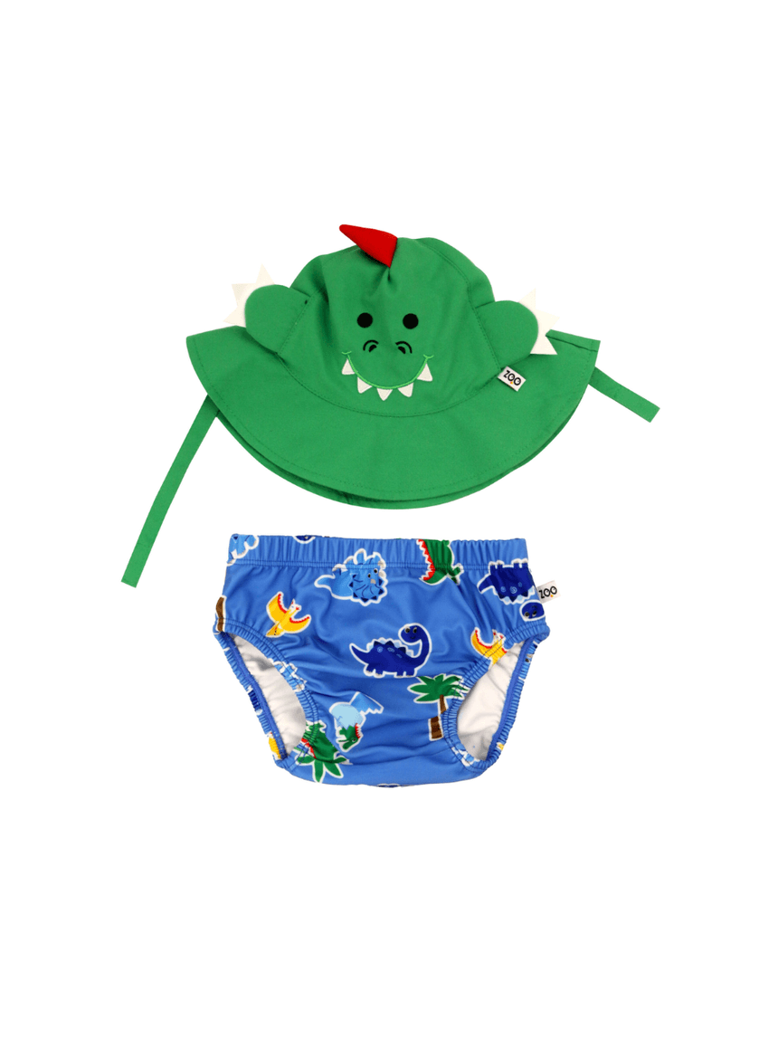 Zoocchini σετ μαγιό και καπέλο upf50+ devin the dino & friends 6-24 μηνών zoo12017 - Zoocchini