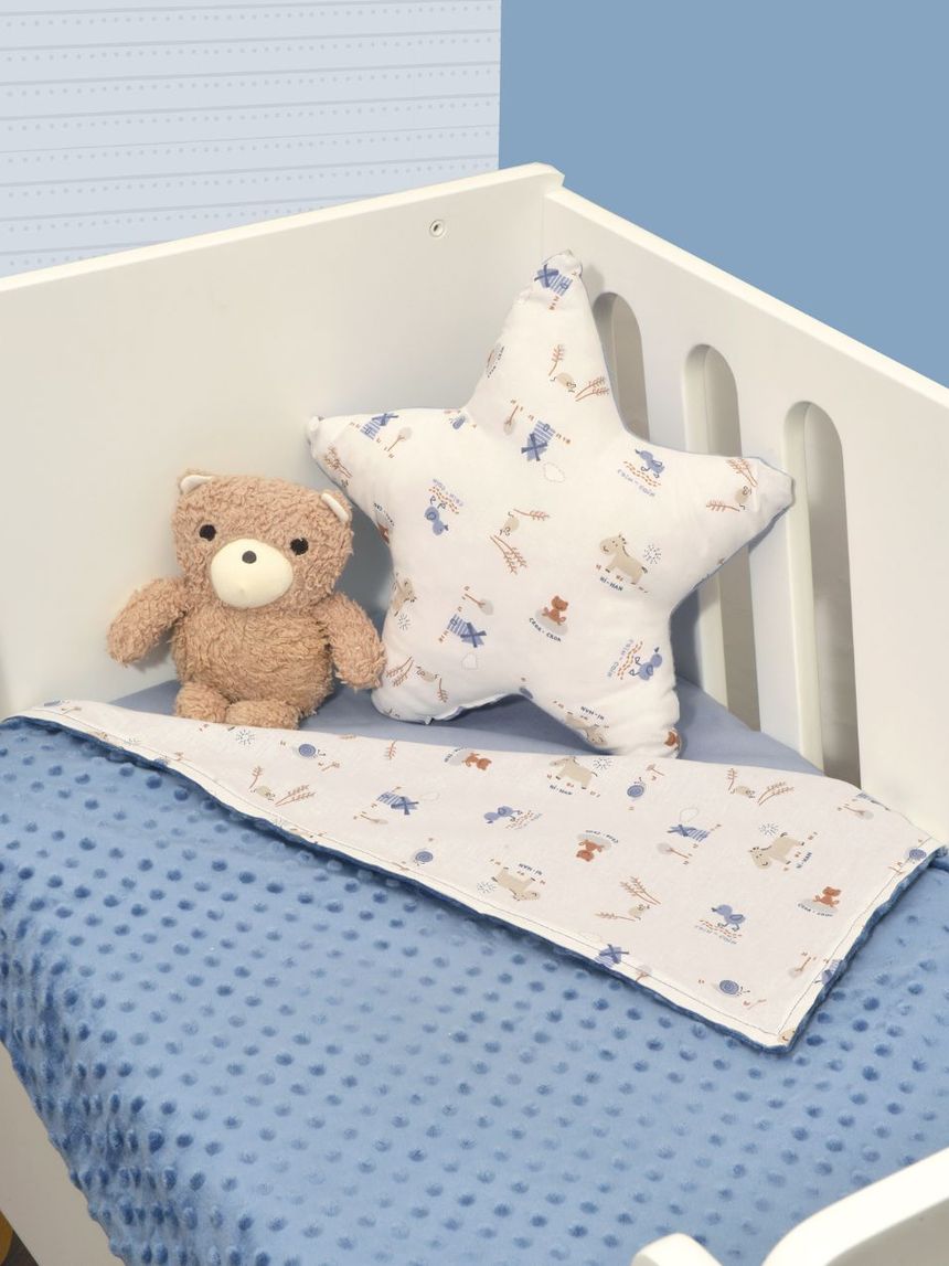 Baby oliver minky κουβέρτα κούνιας διπλής όψης σχέδιο 414 ραφ 100x150 46-6724/414 - Baby Oliver
