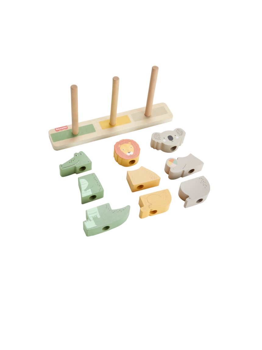 Mattel fisher-price wooden stack & sort animals ξύλινα ζωάκια hxv04 - Fisher-Price