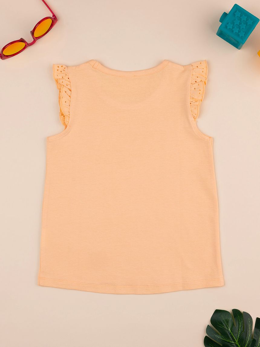 παιδική αμάνικη μπλούζα πορτοκαλί sangallo για κορίτσι - Prénatal