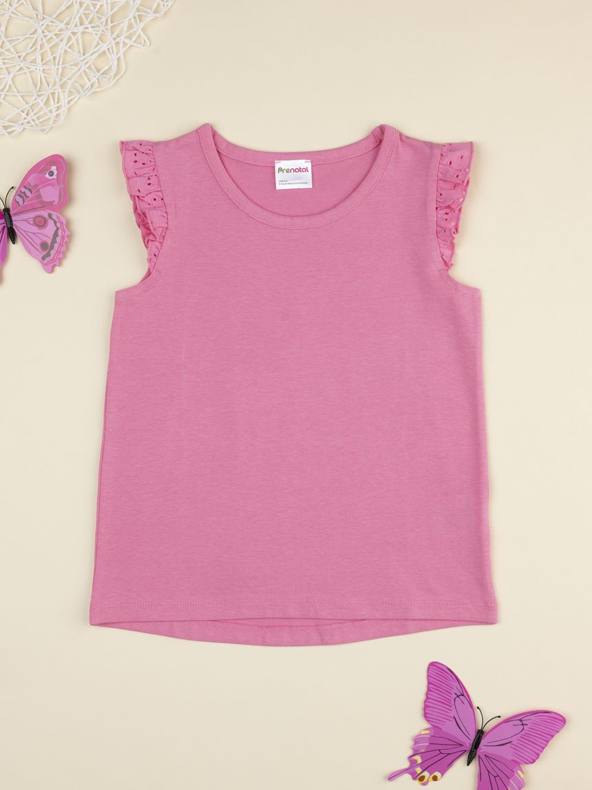 παιδική αμάνικη μπλούζα ροζ sangallo για κορίτσι - Prénatal