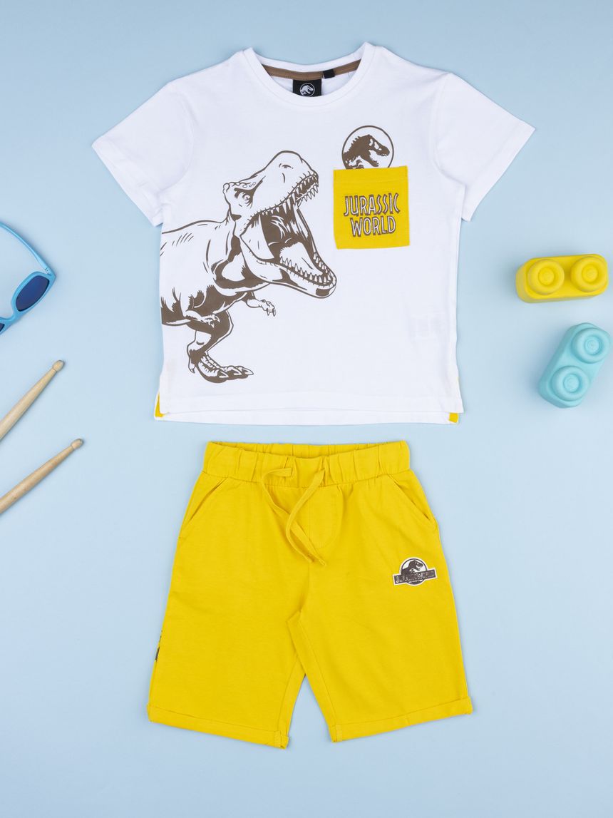 παιδικό σετ t-shirt και σορτσάκι jurassic world για αγόρι - Prénatal