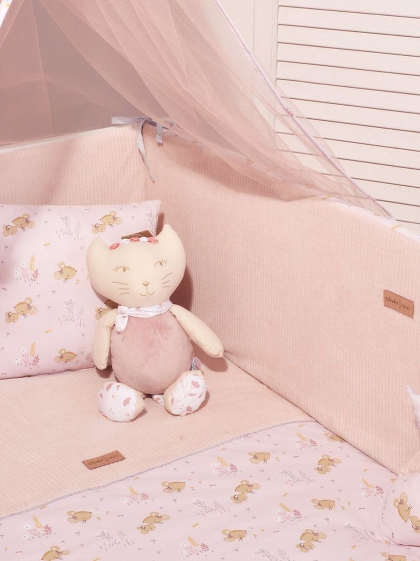 Baby oliver πάντα διπλής όψης σχέδιο 412 ροζ κοτλέ 46-6702/412 - BABY OLIVER