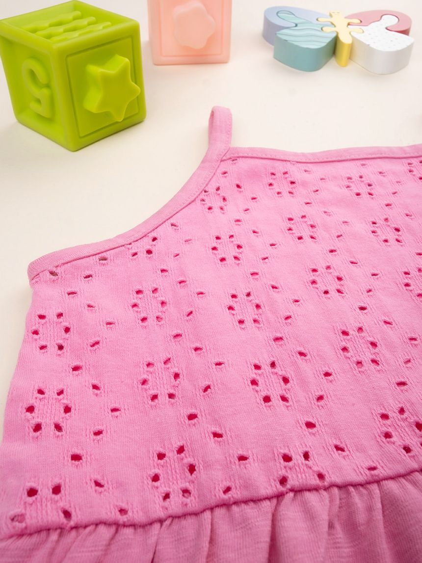 παιδικό φόρεμα ροζ sangallo για κορίτσι - Prénatal