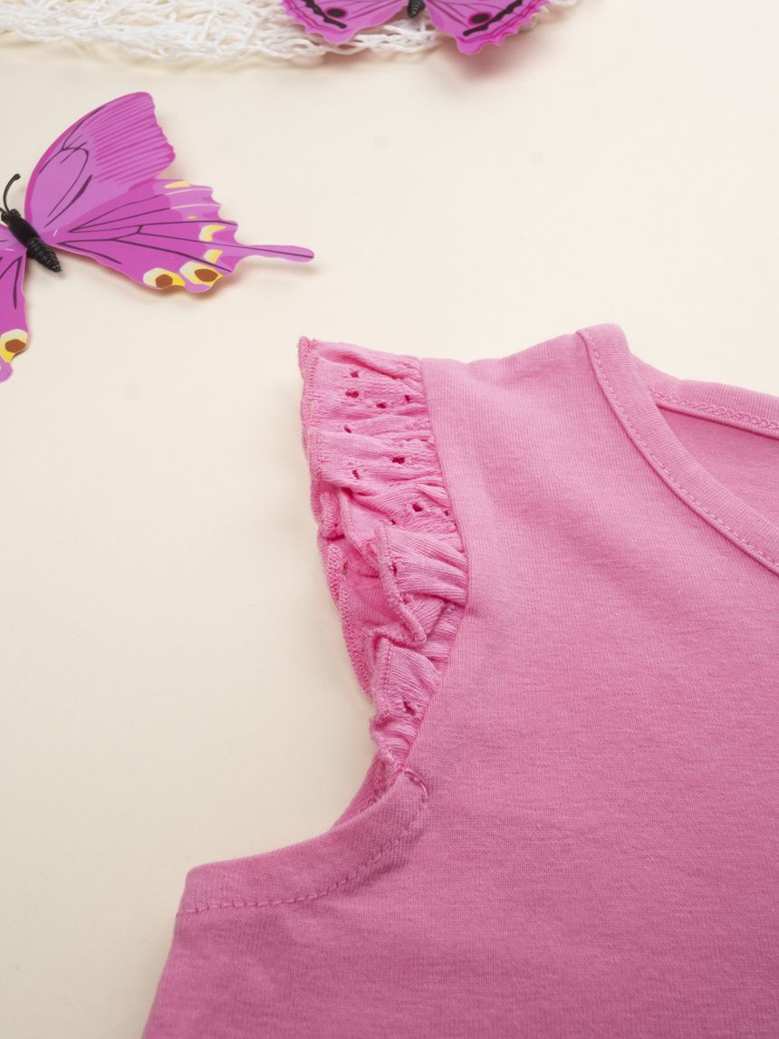 παιδική αμάνικη μπλούζα ροζ sangallo για κορίτσι - Prénatal