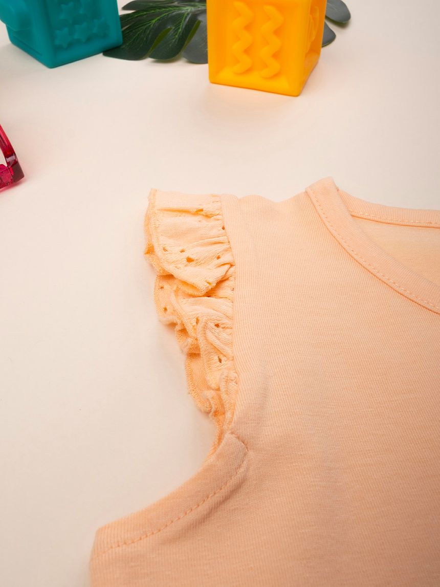 παιδική αμάνικη μπλούζα πορτοκαλί sangallo για κορίτσι - Prénatal