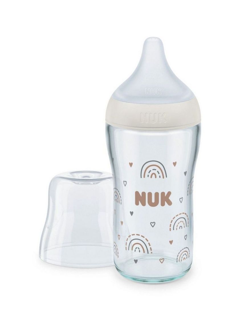 Nuk γυάλινο μπιμπερό perfect match 230ml με μαλακή θηλή σιλικόνης 3m+ rainbow 10212009 - Nuk