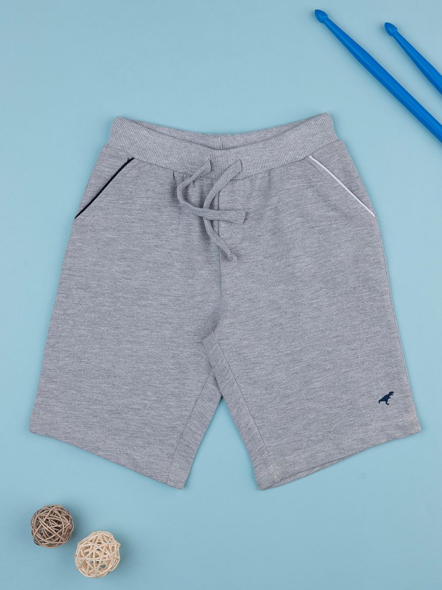 παιδική βερμούδα γκρι με δεινόσαυρο για αγόρι - Prénatal
