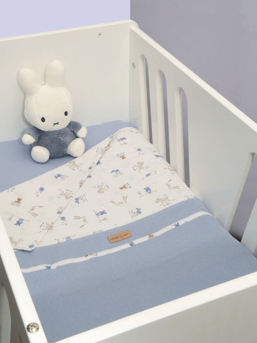 Baby oliver καλοκαιρινή κουβέρτα διπλής όψης 75x95 σχέδιο 414 ραφ 46-6721/414 - BABY OLIVER