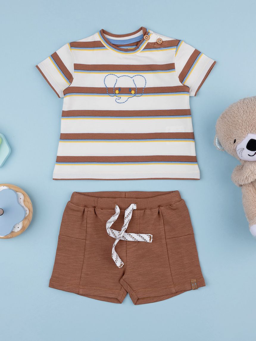 βρεφικό σετ t-shirt και σορτσάκι safari για αγόρι - Prénatal
