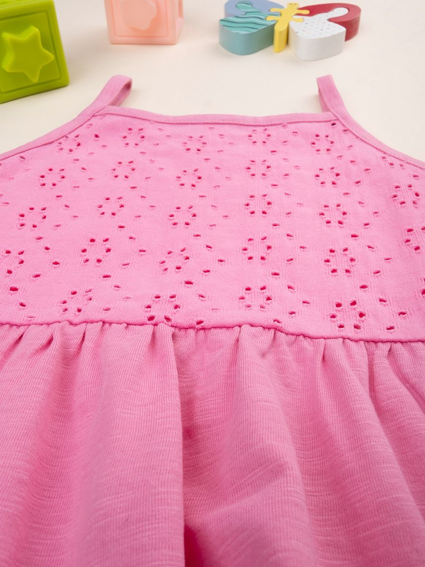 παιδικό φόρεμα ροζ sangallo για κορίτσι - Prénatal