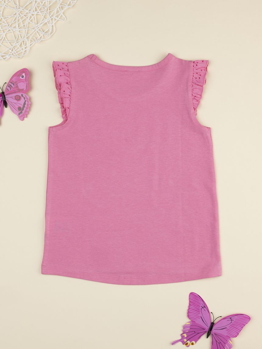 παιδική αμάνικη μπλούζα ροζ sangallo για κορίτσι - Prénatal