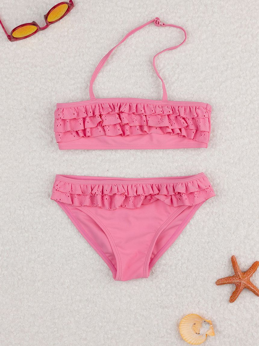 παιδικό μαγιό μπικίνι ροζ sangallo για κορίτσι - Prénatal