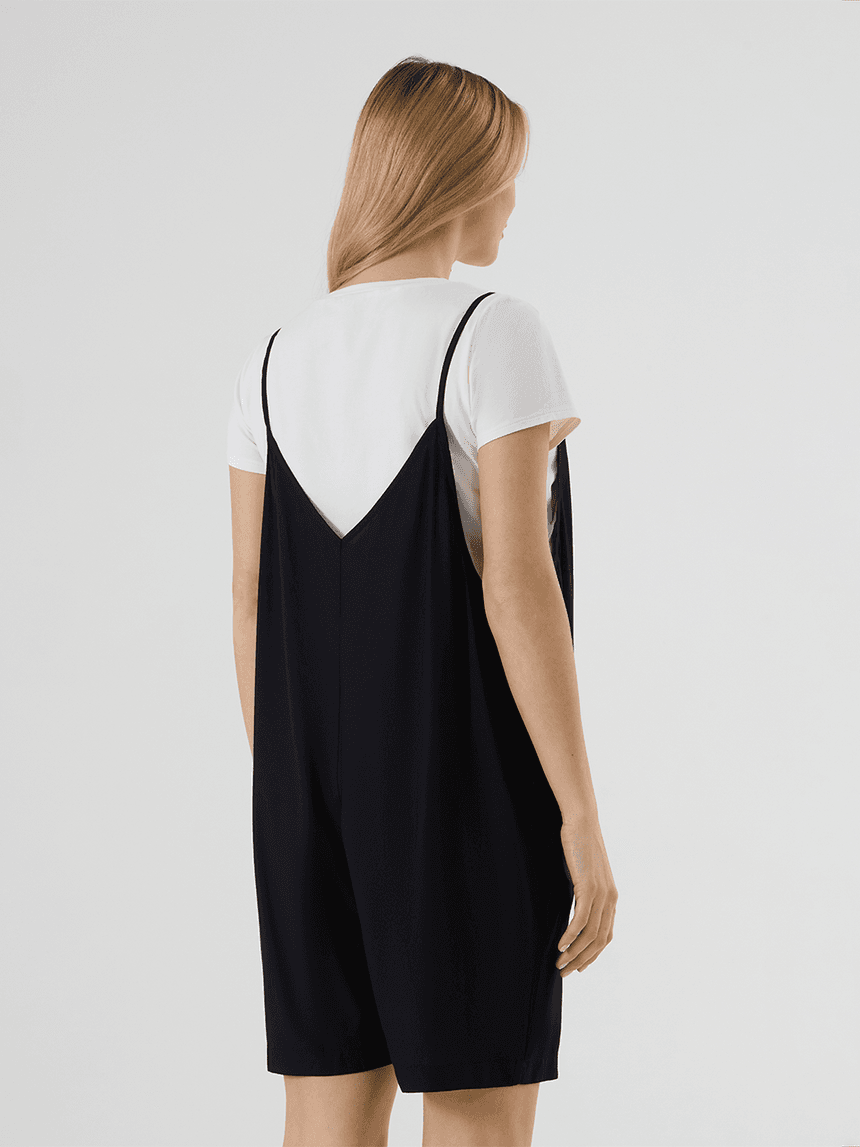 γυναικείο σετ σαλοπέτα μαύρη & t-shirt εγκυμοσύνης/θηλασμού - Prénatal