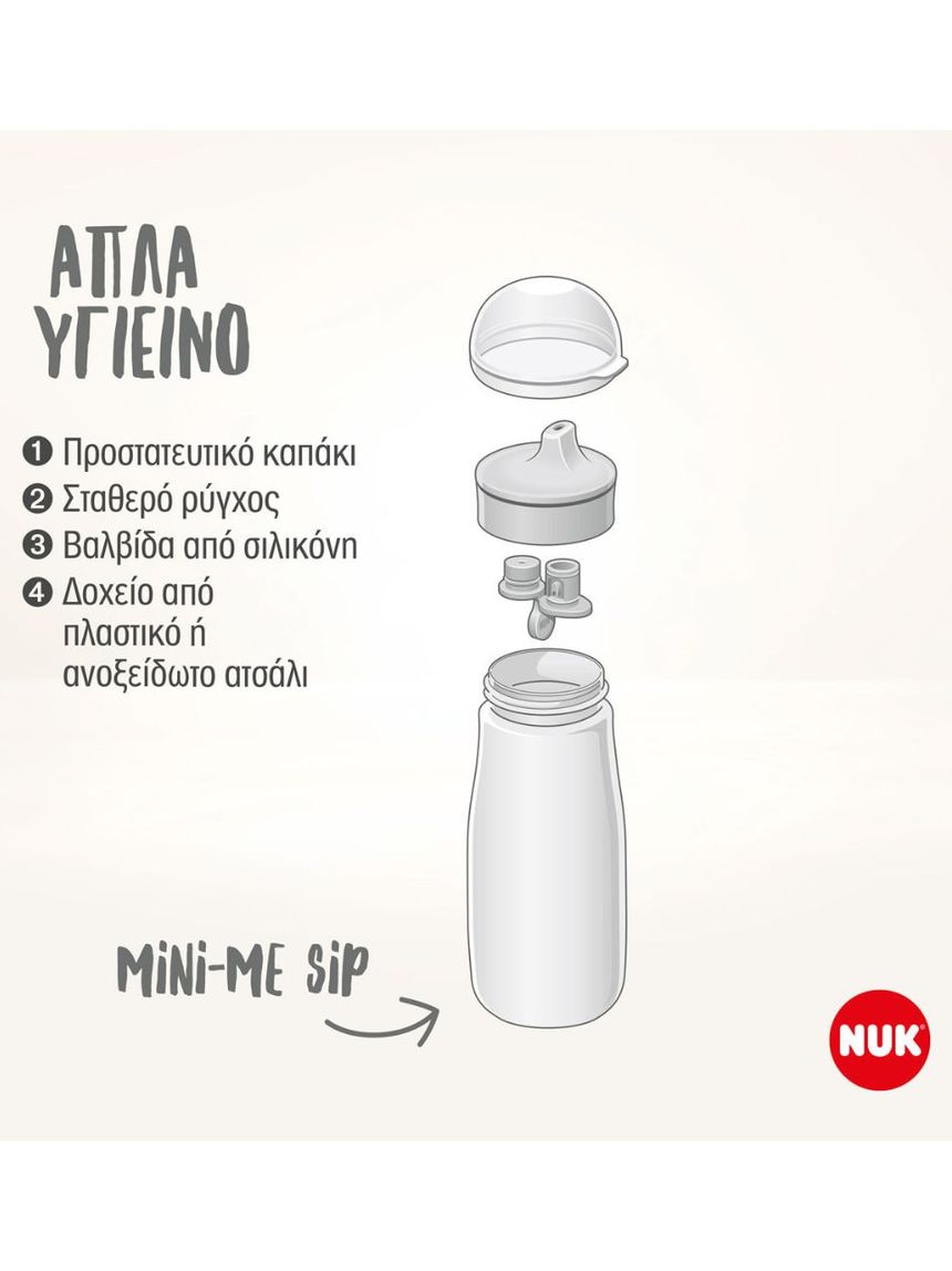 Nuk παγούρι mini-me sip pp 300ml 9m+ ροζ με πεταλούδα 10225323 - Nuk