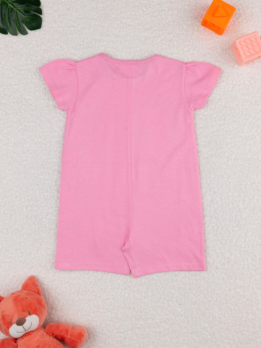 βρεφική ολόσωμη πιτζάμα ροζ με γατάκια για κορίτσι - Prénatal