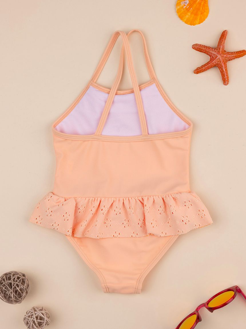 βρεφικό ολόσωμο μαγιό πορτοκαλί sangallo για κορίτσι - Prénatal