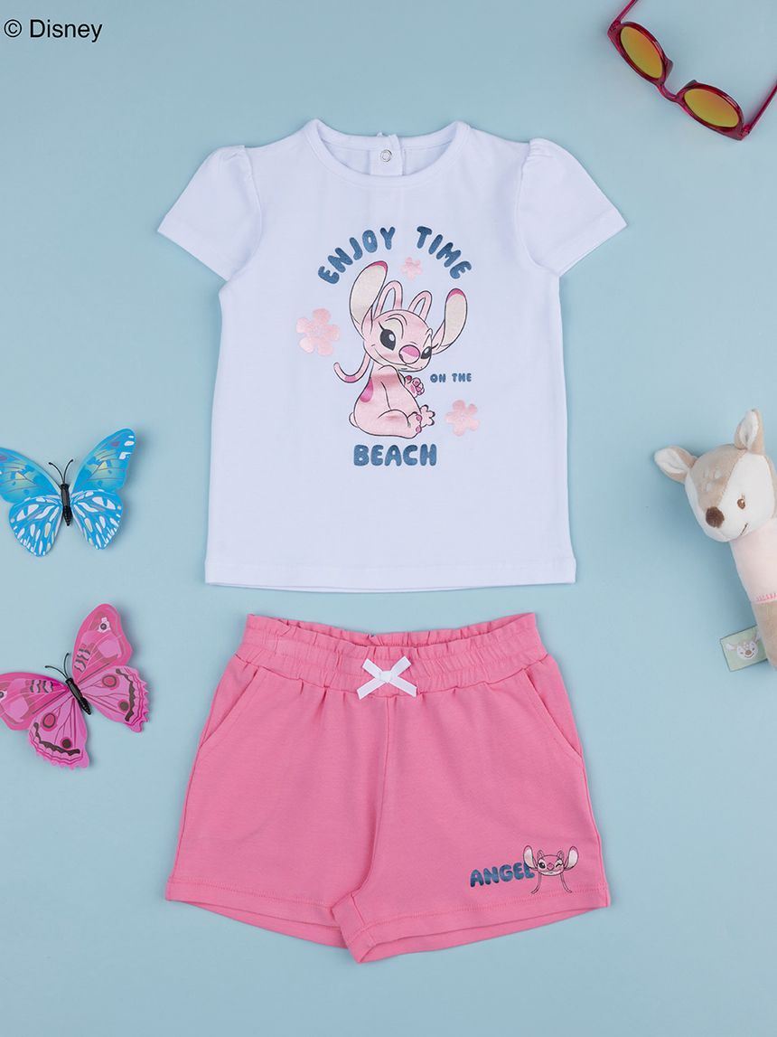 βρεφικό σετ t-shirt και σορτσάκι angel για κορίτσι - Prénatal