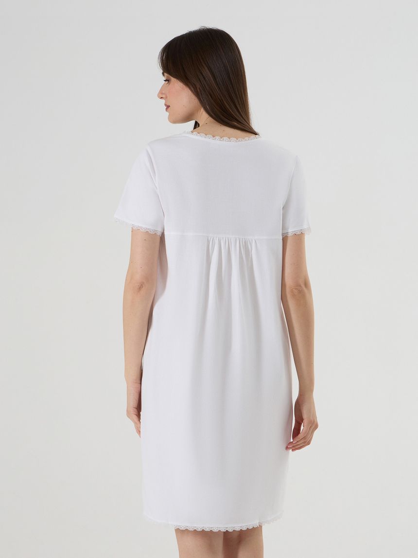 γυναικείο νυχτικό εγκυμοσύνης/θηλασμού λευκό sangallo - Prénatal