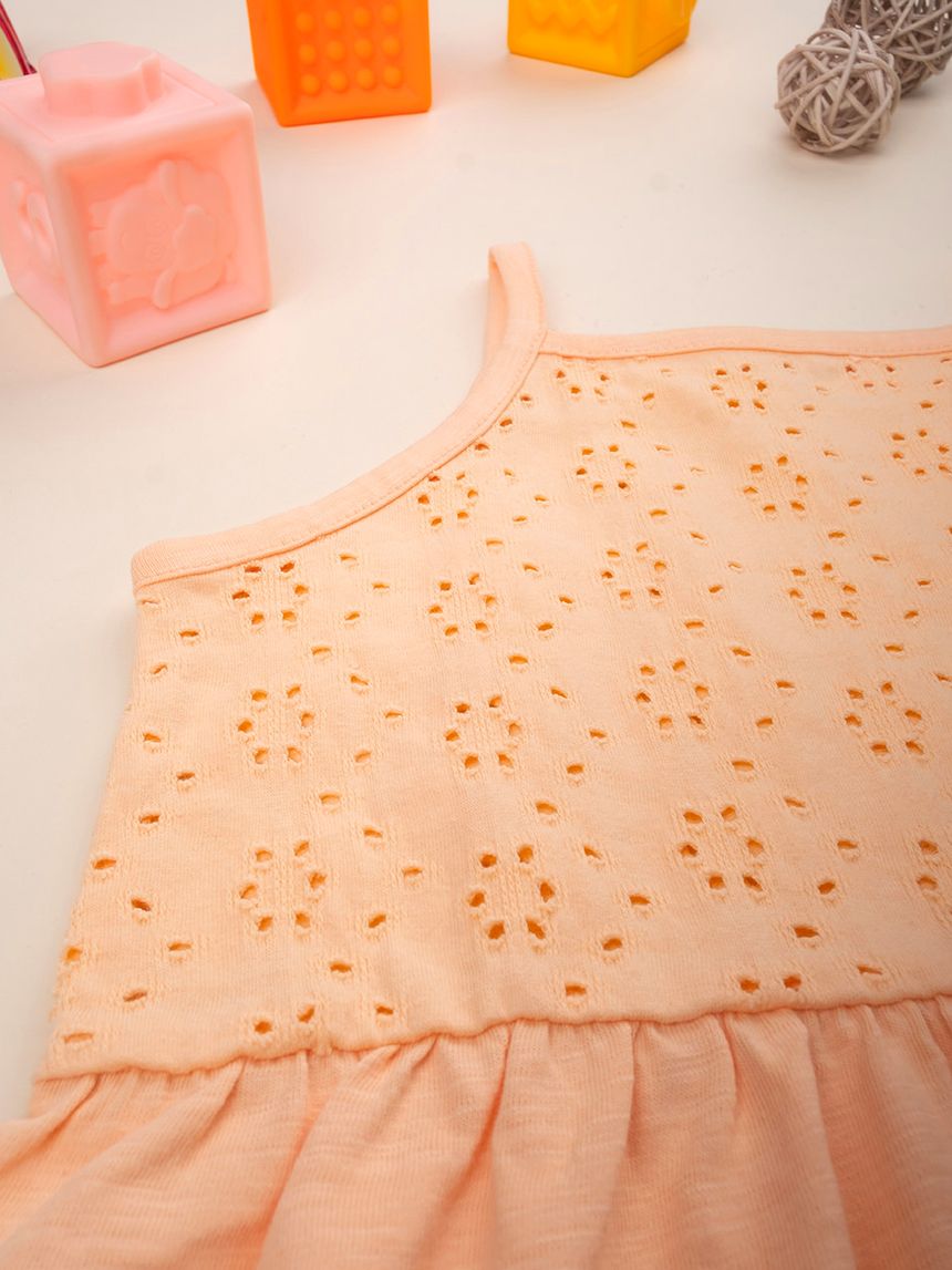 παιδικό φόρεμα πορτοκαλί sangallo για κορίτσι - Prénatal