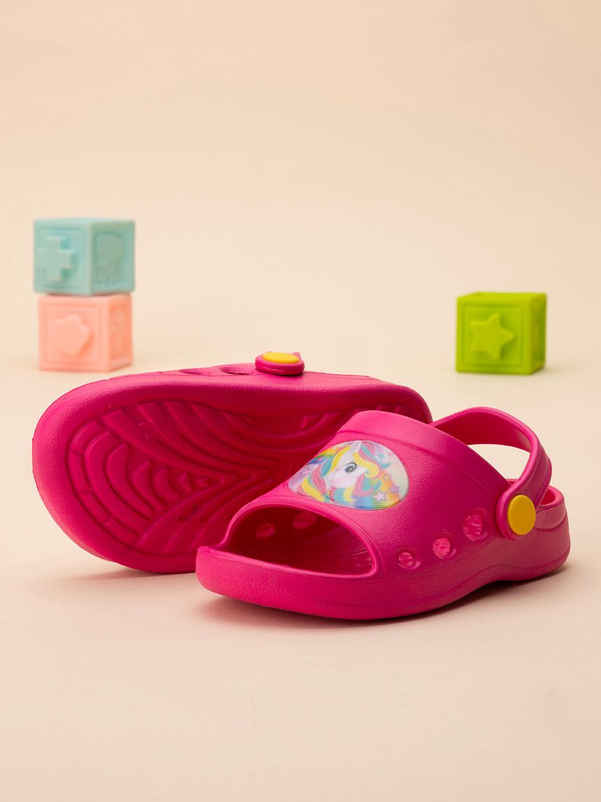 σαμπό θαλάσσης ανοιχτά φούξια με μονόκερο για κορίτσι - SILVER