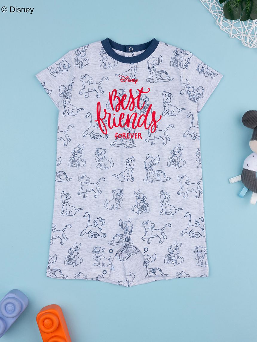 βρεφική ολόσωμη πιτζάμα γκρι disney για αγόρι - Prénatal