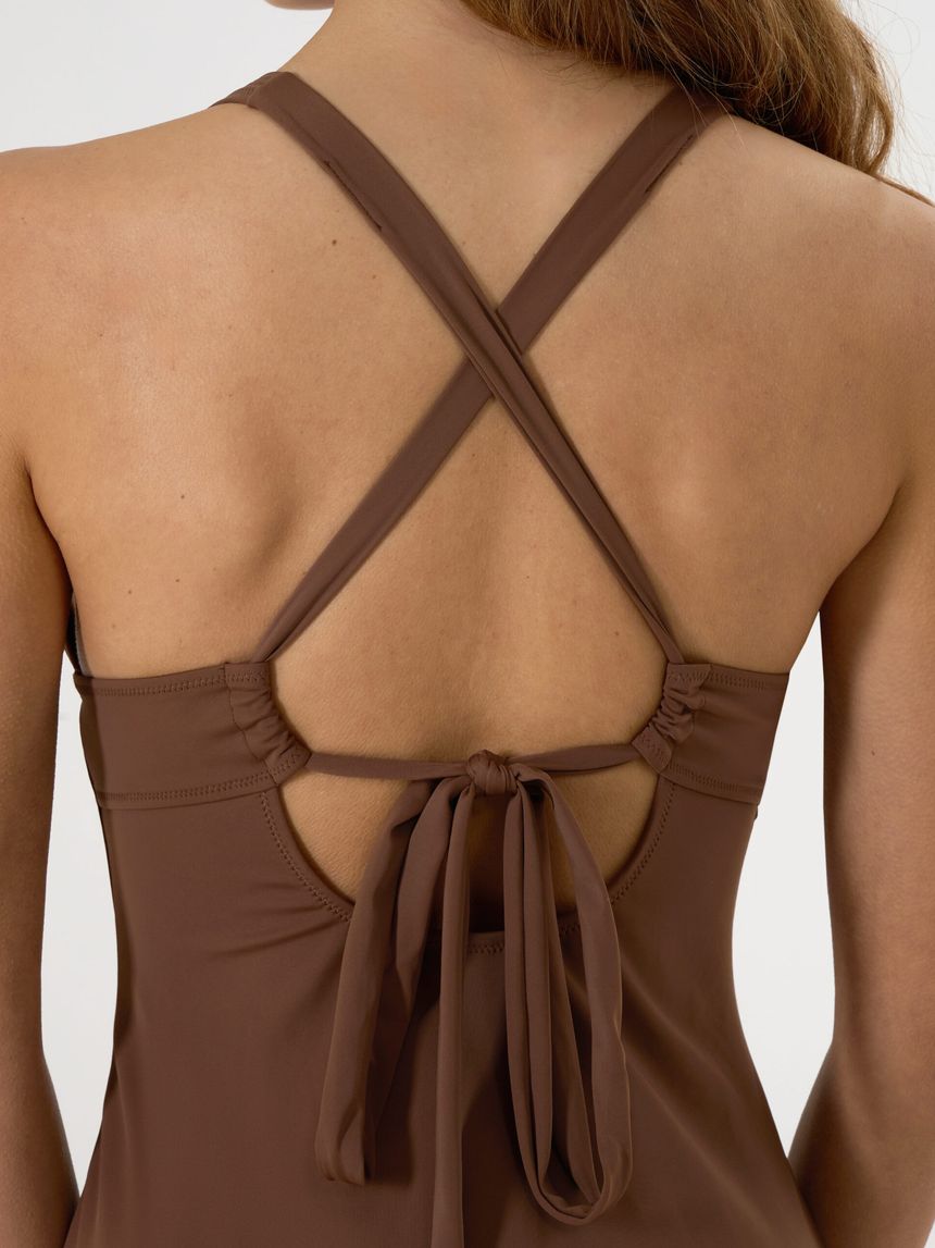 γυναικείο ολόσωμο μαγιό εγκυμοσύνης καφέ - Prénatal