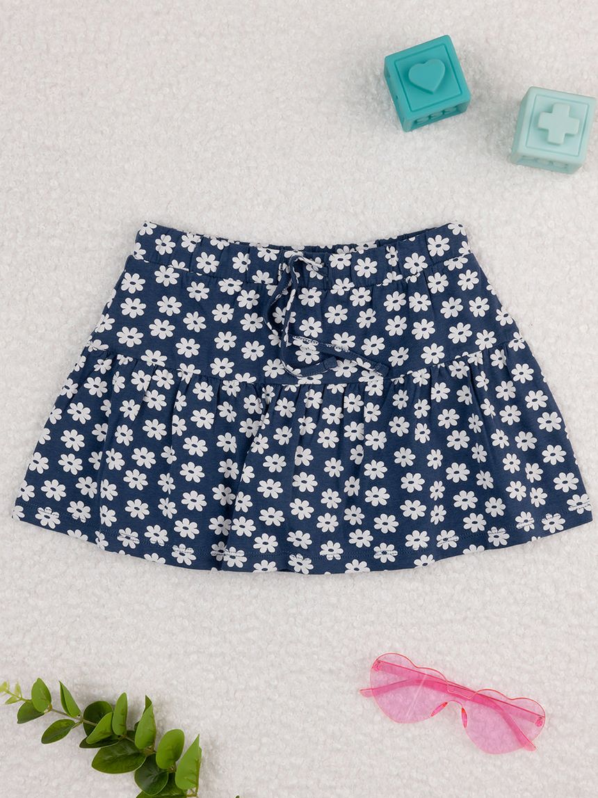 παιδική φούστα/σορτσάκι μπλε με μαργαριτες για κορίτσι - Prénatal