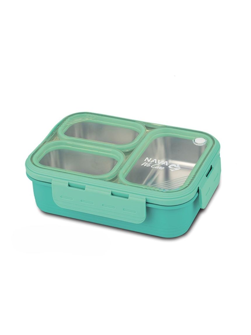 Nava δοχείο φαγητού bento ανοξείδωτο ορθογώνιο "we care" τιρκουάζ 800ml 10-262-002 - Nava