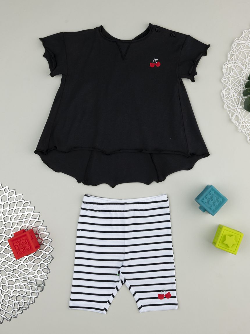 βρεφικό σετ t-shirt και κολάν με κεράσια για κορίτσι - Prénatal