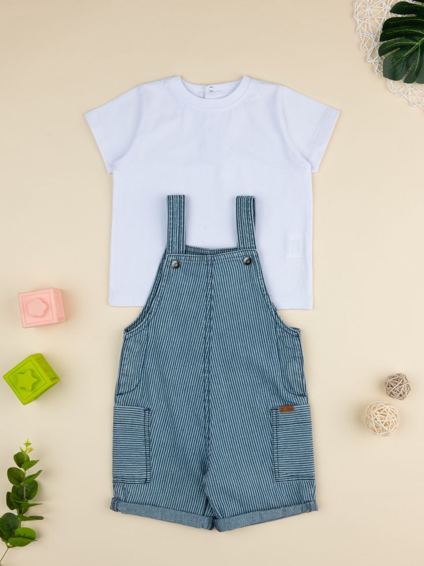 βρεφικό σετ t-shirt και σαλοπέτα chambray για αγόρι - Prénatal