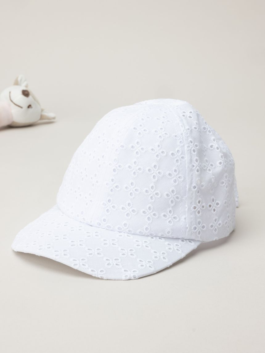 παιδικό καπέλο λευκό sangallo για κορίτσι - Prénatal