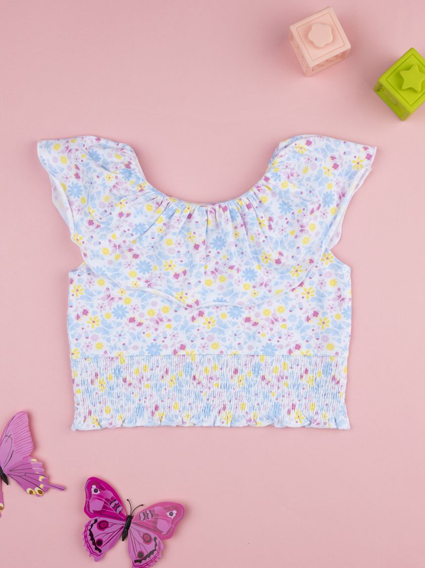 παιδική μπλούζα λευκή με πεταλούδες για κορίτσι - Prénatal