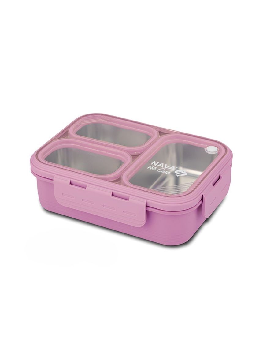 Nava δοχείο φαγητού bento ανοξείδωτο ορθογώνιο "we care" λιλά 800ml 10-262-003 - Nava