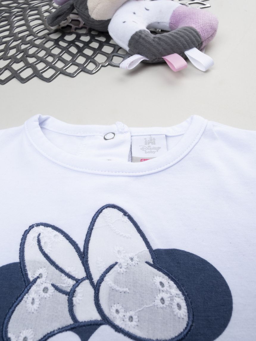 βρεφικό t-shirt λευκό minnie sangallo για κορίτσι - Prénatal