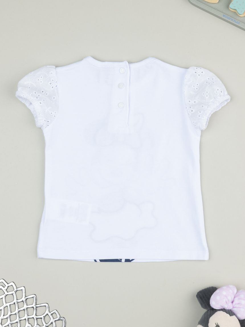 βρεφικό t-shirt λευκό minnie sangallo για κορίτσι - Prénatal
