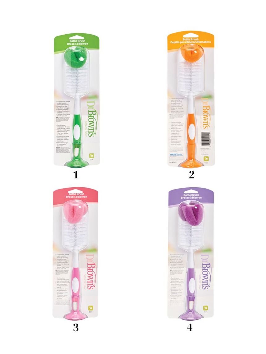 Dr. brown's βούρτσα καθαρισμού μπιμπερό χρωματιστές (4 σχέδια) ac023 - Dr Browns